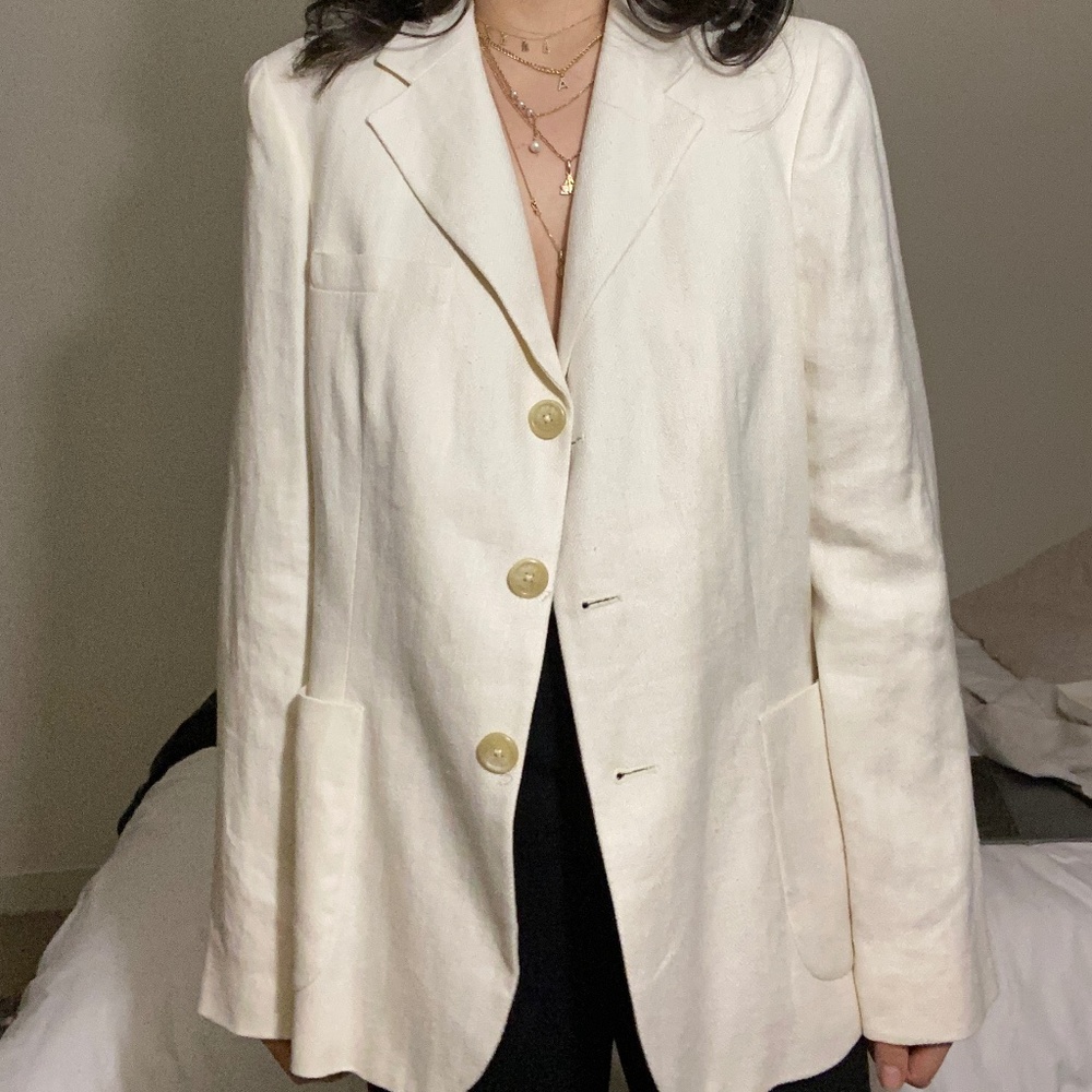Ralph Lauren linen & silk white blazer